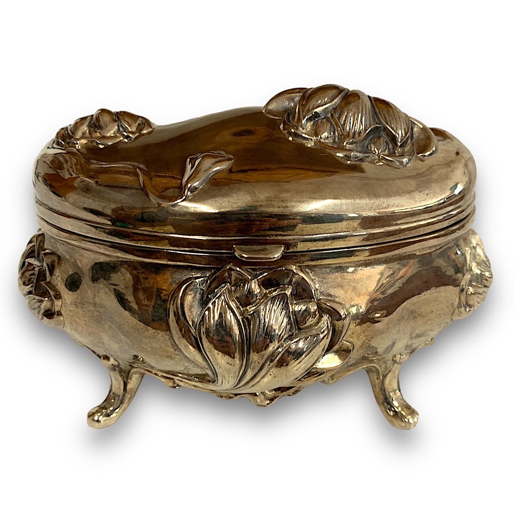 Antique Art Nouveau Jennings Brothers JB Jewelry Casket Trinket Box